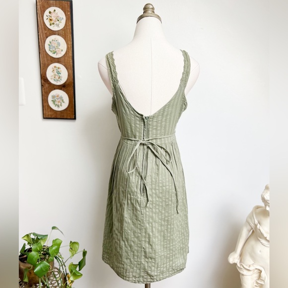 Vintage 90s Green Embroidered Sun Dress size 6 small - Picture 7 of 9